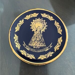Virgen De Pilar (Zaragoza) Cobalt Blue and Gold Collectors Plate